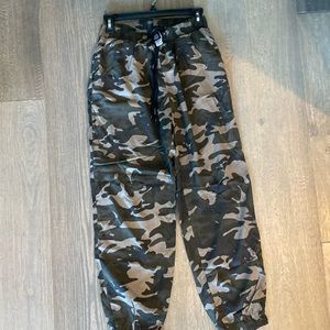 Know One Cares - Camo Print Drawstring Pants